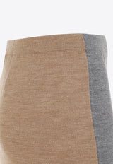 Bi-Color Knit Maxi Skirt in Wool