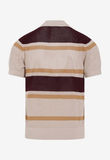 Striped Knitted Polo T-shirt