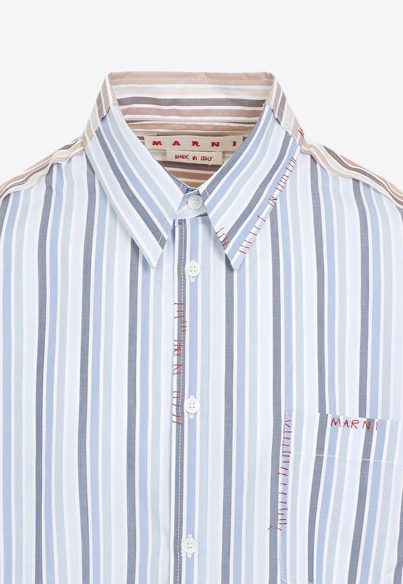 Long-Sleeved Double-Side Striped Shirt