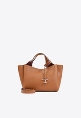 Mini T-Logo Leather Tote Bag