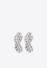 Crystal-Embellished Hoop Earrings