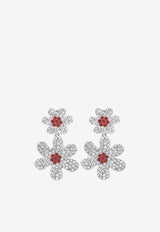 Crystal Flowers Drop Earrings