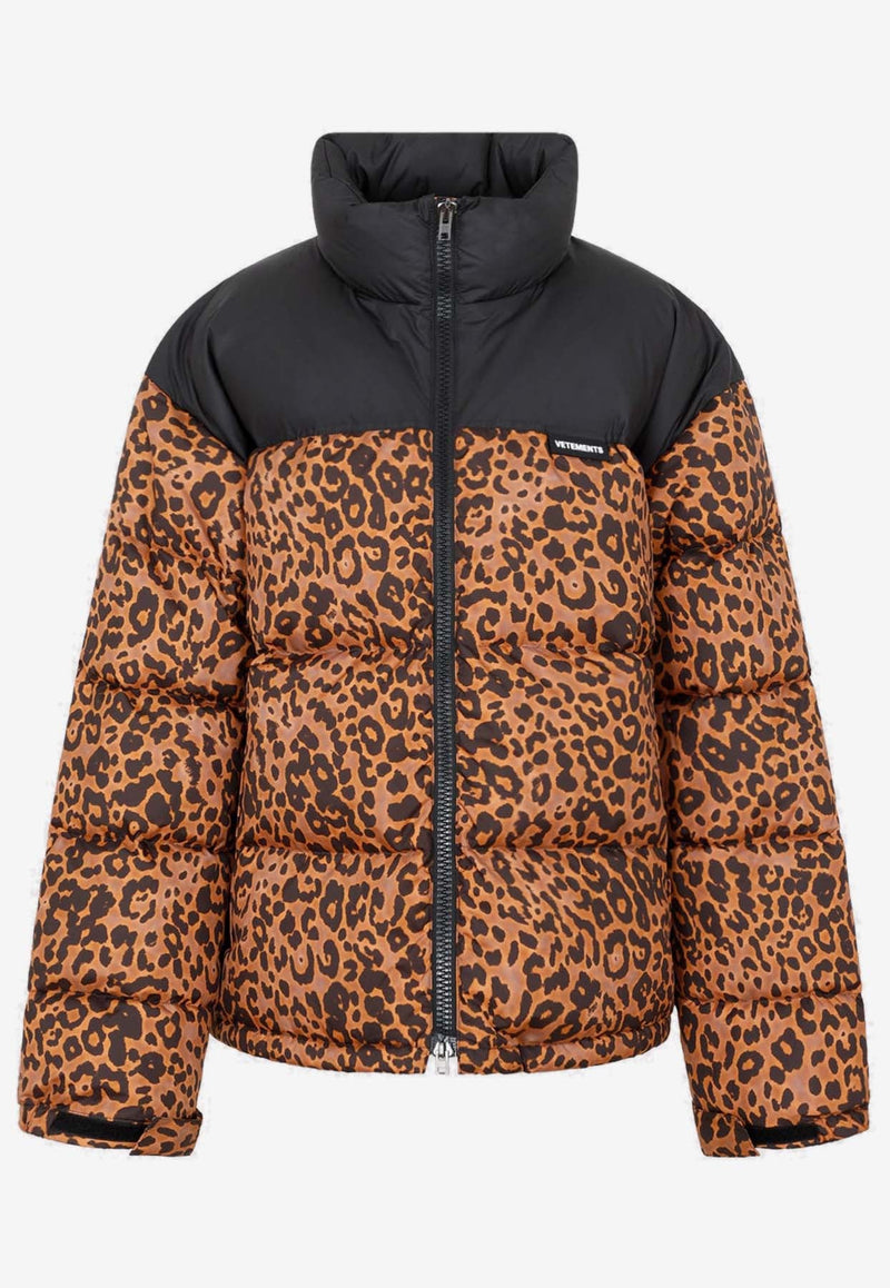 Leopard Logo Puffer Jacket