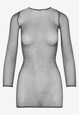 Crystal Mesh Mini Dress