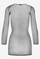 Crystal Mesh Mini Dress