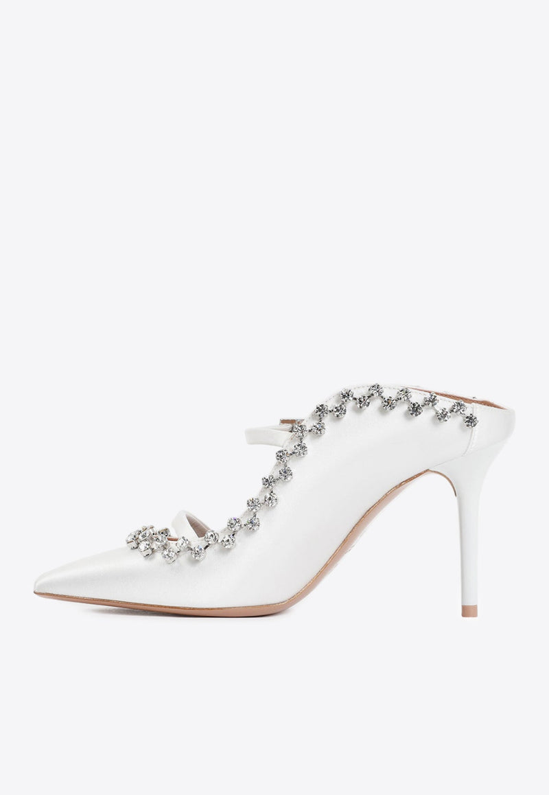 Gala 85 Crystal-Embellished Satin Mules