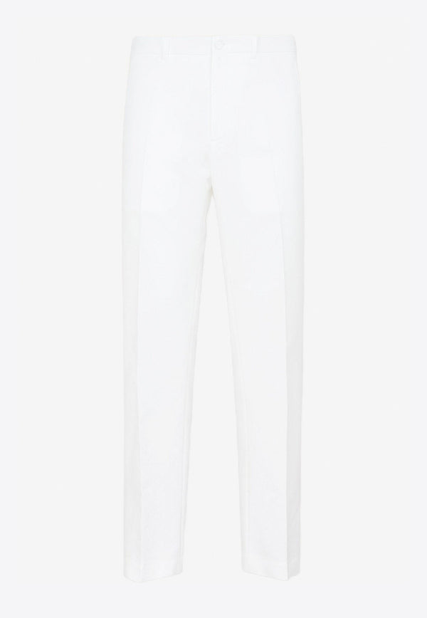 Ankle Slit Detail Cotton Pants