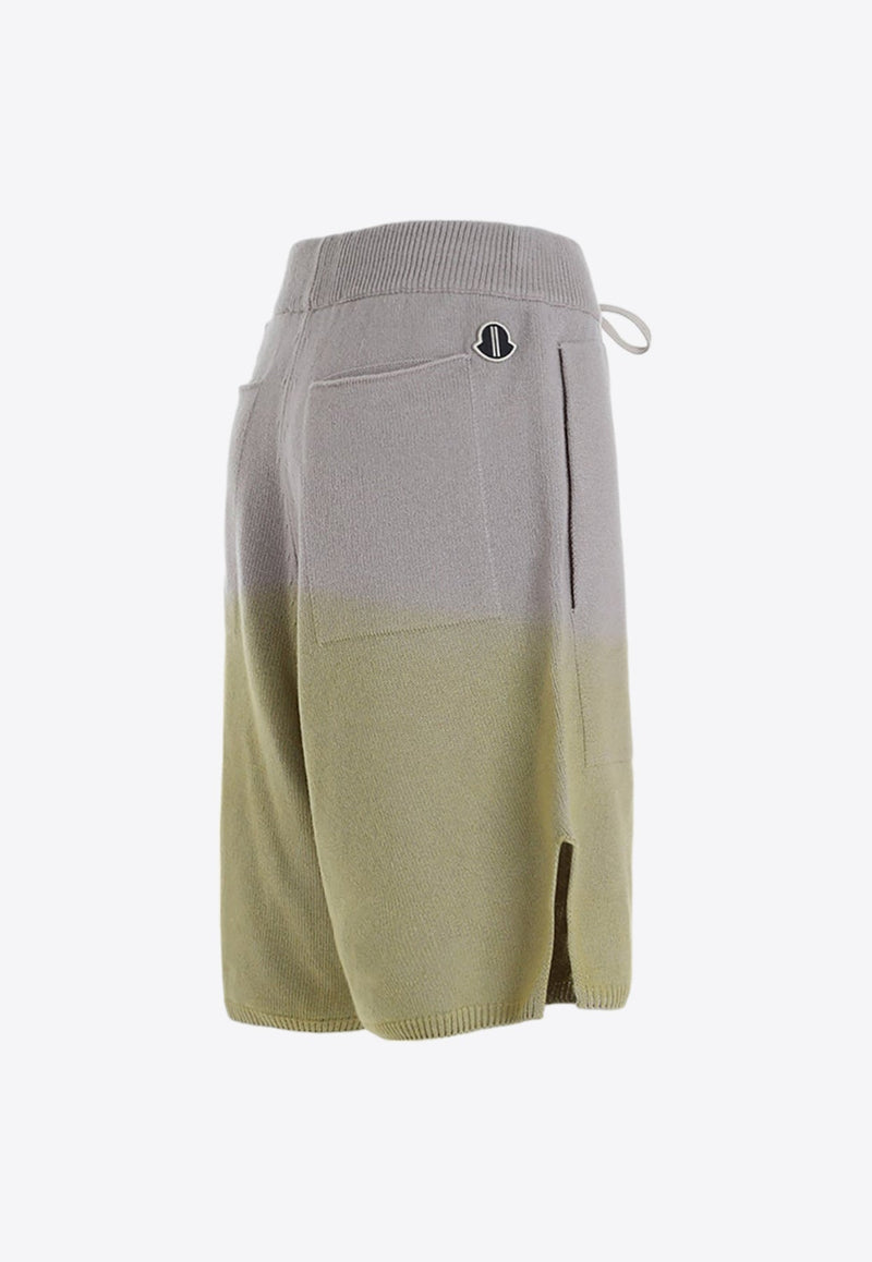 Logo-Patch Degrade-Effect Shorts in Cashmere