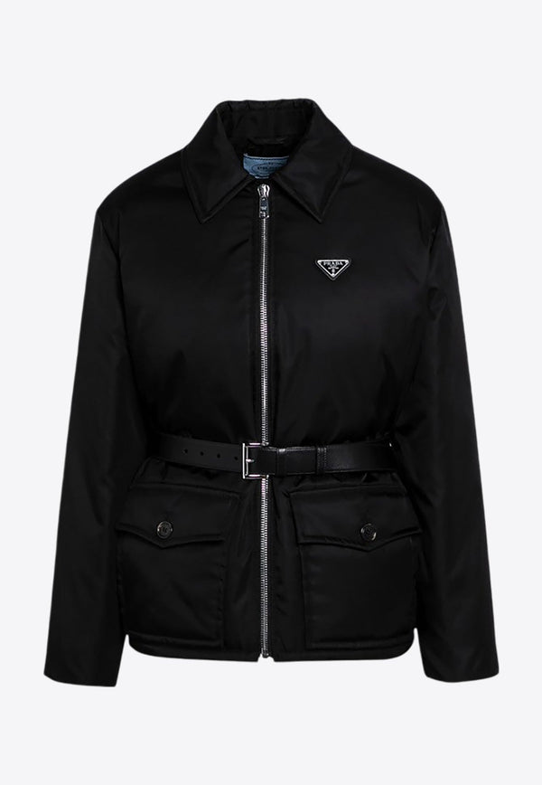 Triangle Logo Belted Re-Nylon Jacket