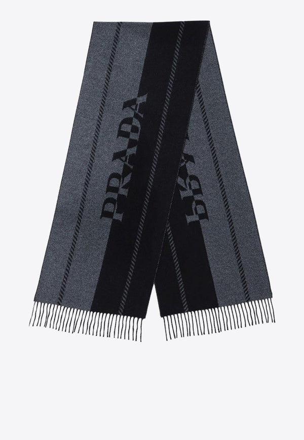 Logo Jacquard Wool Scarf