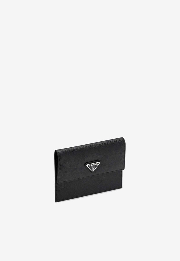 Triangle Logo Saffiano Leather Wallet