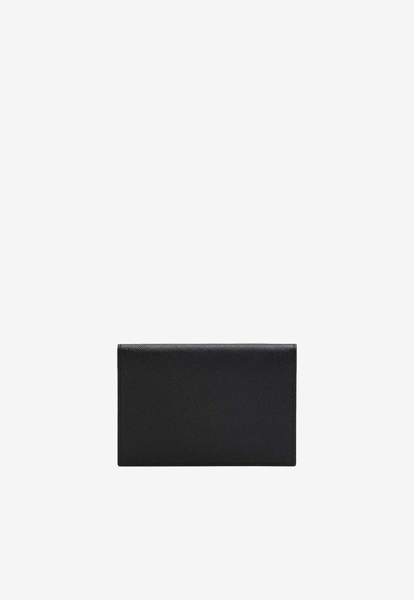 Triangle Logo Saffiano Leather Wallet