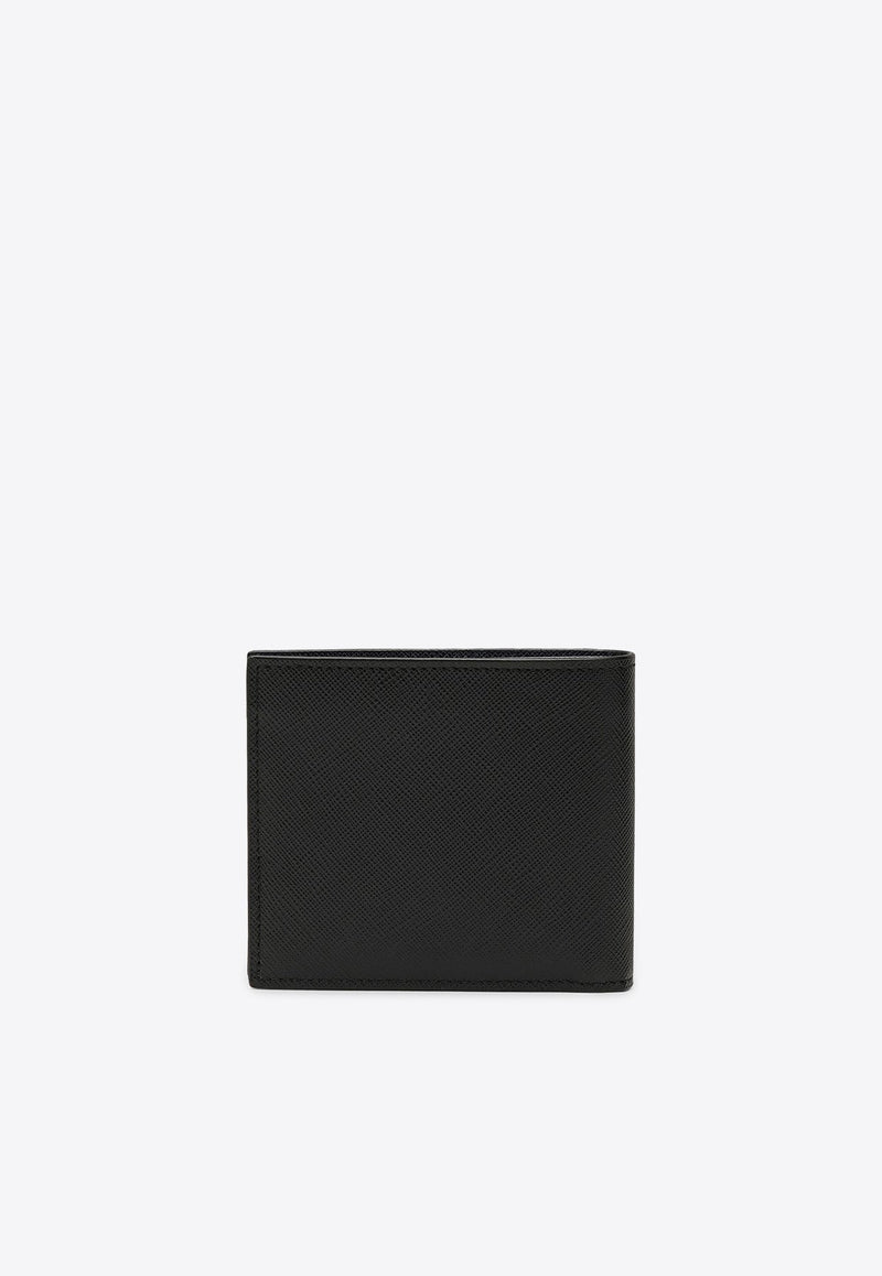 Logo Lettering Saffiano Leather Wallet