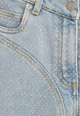 Crystal-Embellished Flared Jeans