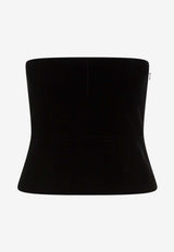 Velvet Strapless Corset Top