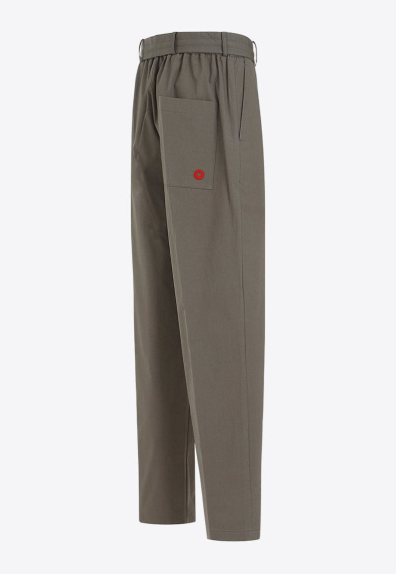 Logo-Embroidered Drawstring Straight-Leg Pants