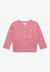 Baby Girls Cable Knit Logo Cardigan