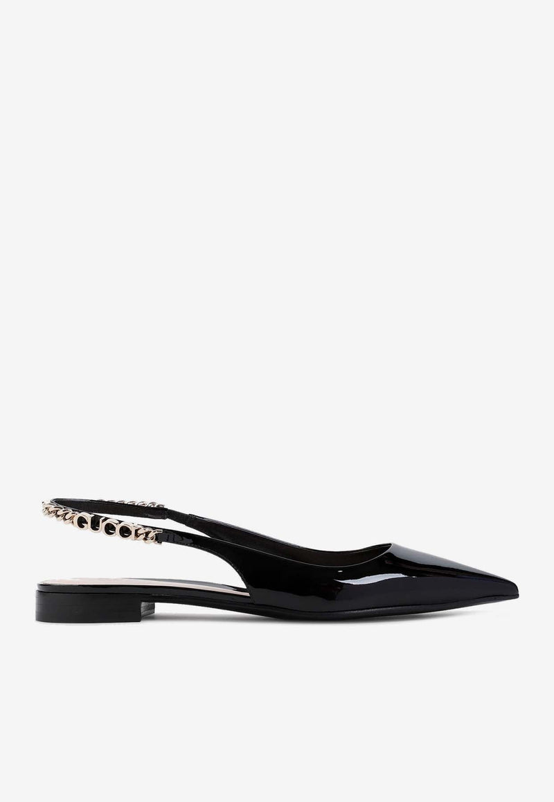 Signoria Pointed Ballet Flats in Patent Leather