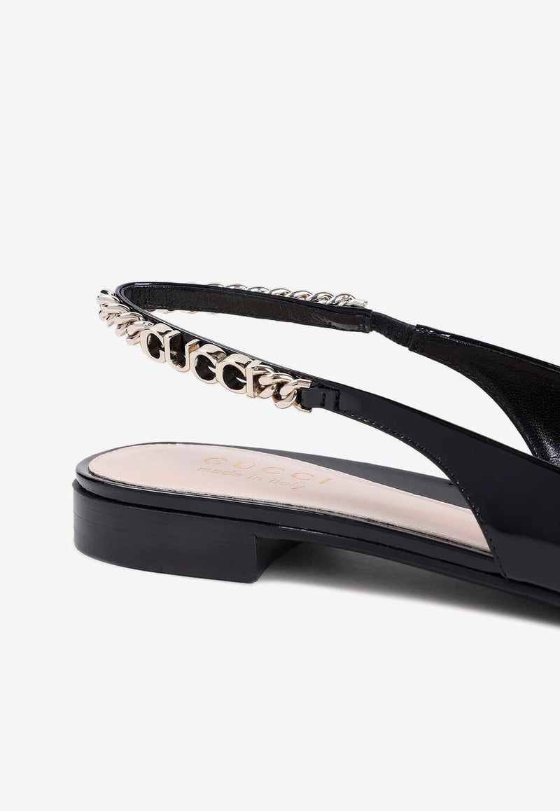 Signoria Pointed Ballet Flats in Patent Leather