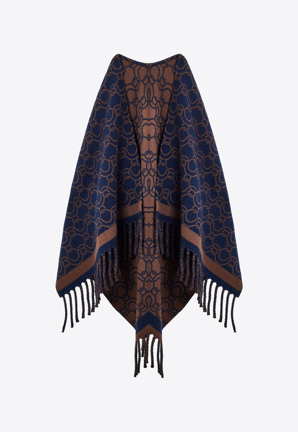 Gancini Jacquard Wool Cape