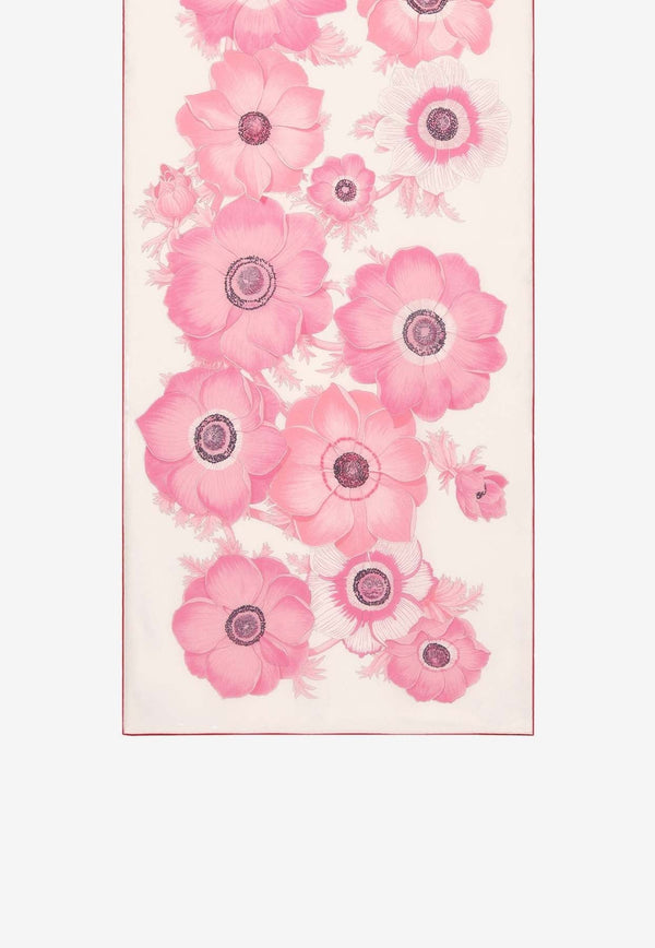 Anemone Print Silk Scarf