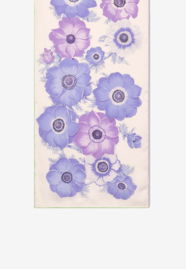 Anemone Print Silk Scarf