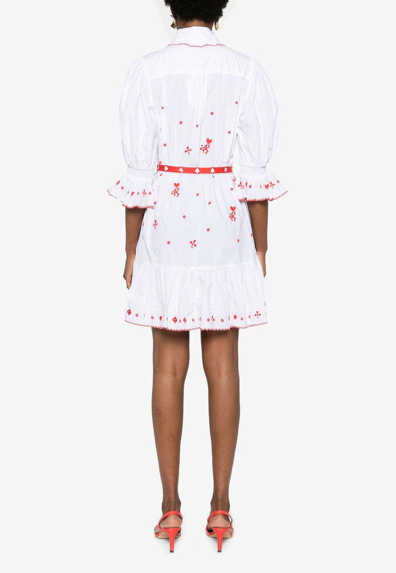 Hearts Embroidered Mini Dress