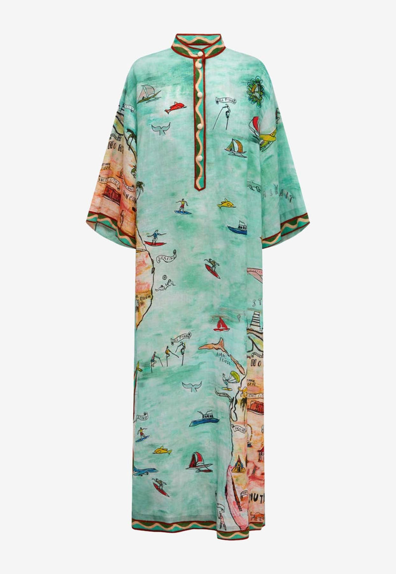 Swell Printed Maxi Shirt Dress