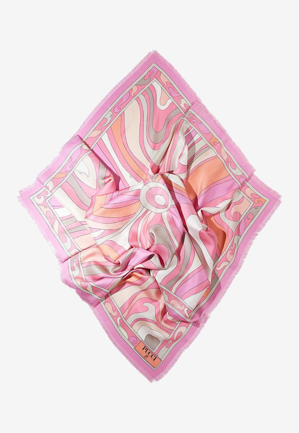 Large Marmo Print Silk Scarf