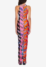 Girnandole Print V-neck Maxi Dress