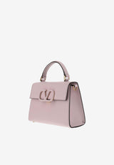 Small VSLING Top Handle Bag in Grained Leather