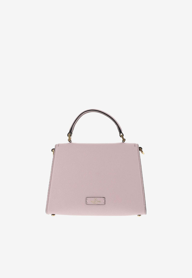 Small VSLING Top Handle Bag in Grained Leather