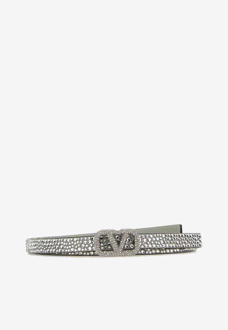 Signature VLogo Studded Leather Belt