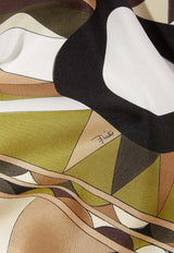 Large Cigni Print Silk Scarf