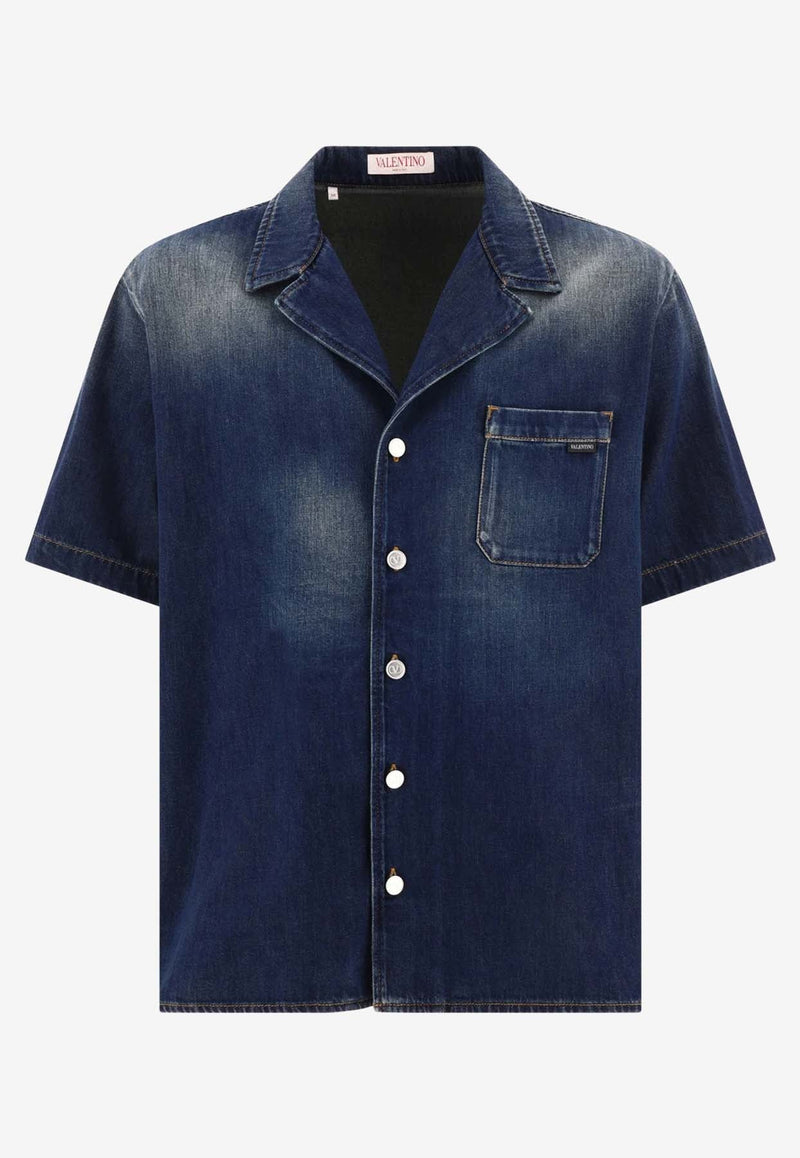 Short-Sleeved Denim Shirt