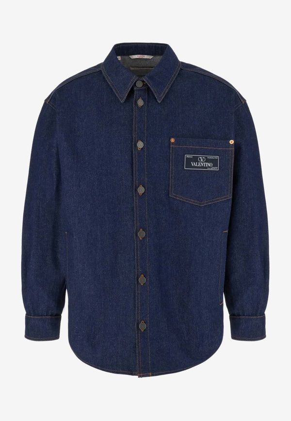 Logo Label Denim Shirt