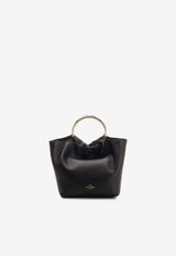 Small Carry Secrets Leather Bucket Bag