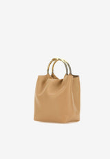 VLogo Leather Bucket Bag