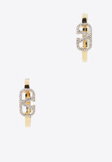 Crystal-Embellished VLogo Hoop Earrings