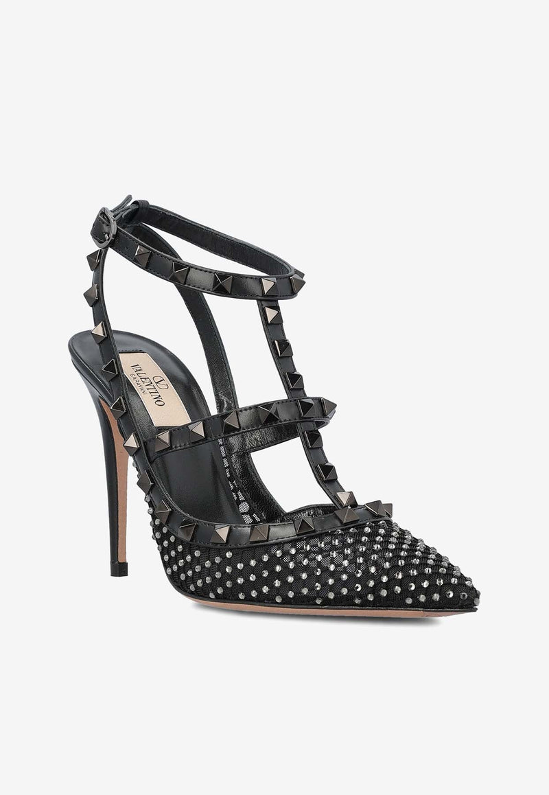 Rockstud 100 Crystal Mesh Pumps