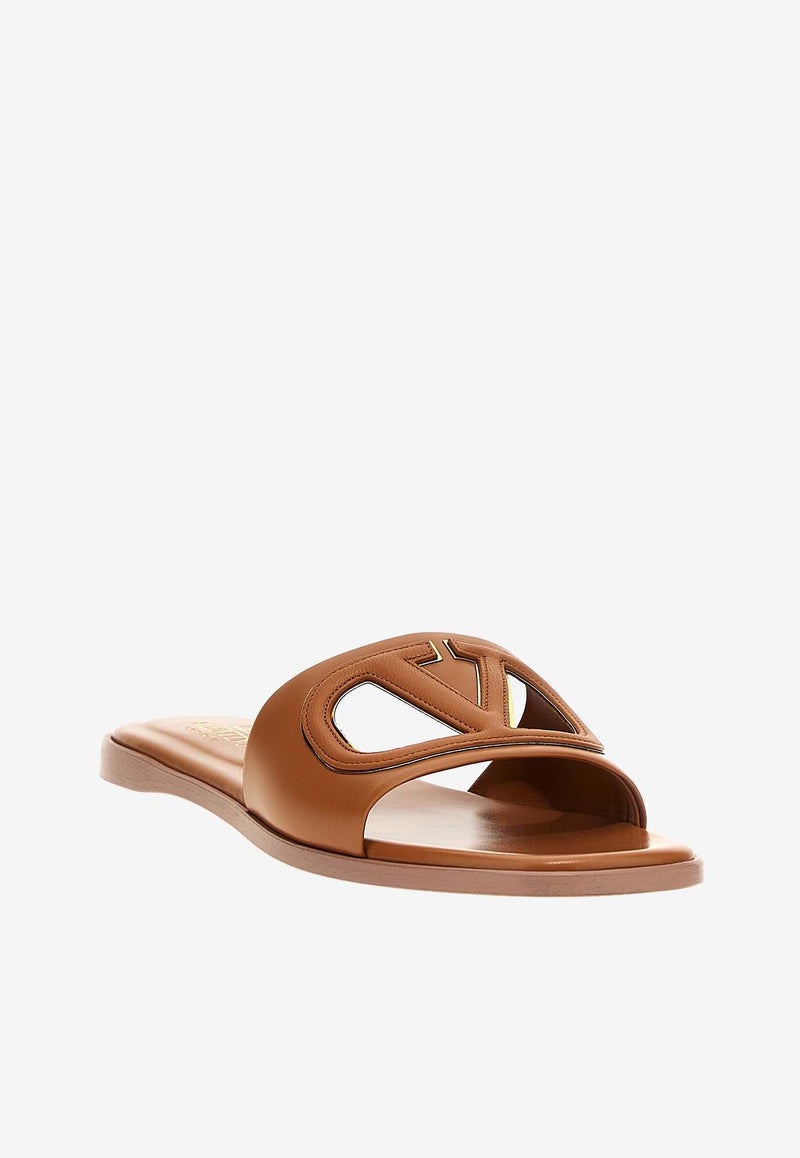 VLogo Cut-Out Flat Sandals