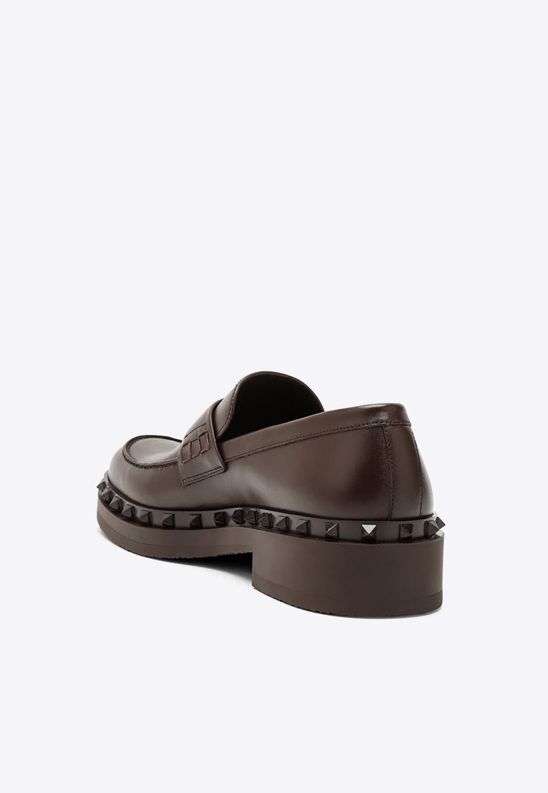 Rockstud M-way Calfskin Leather Loafers