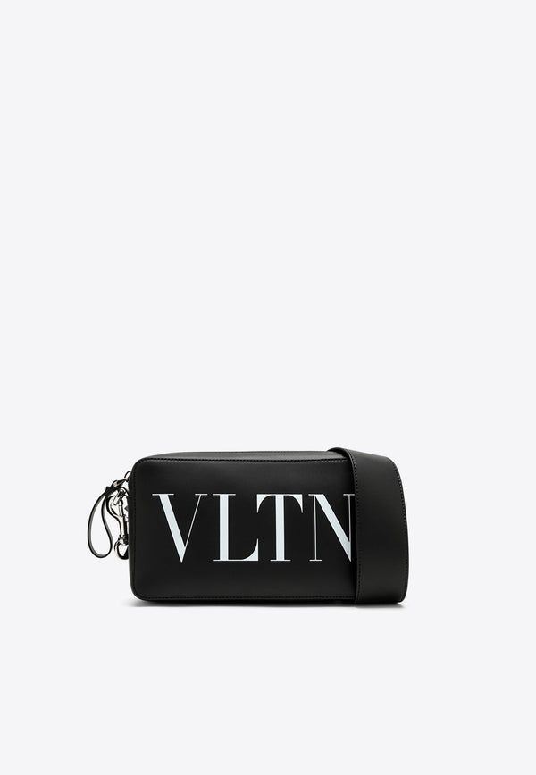 Logo-Printed Leather Crossbody Bag