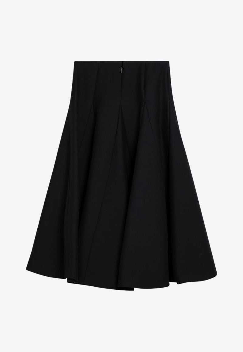 Crepe Couture Wool-Blend Midi Skirt