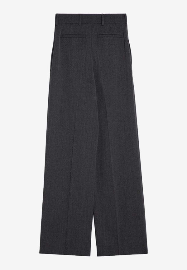 High-Waist Wide-Leg Wool Pants