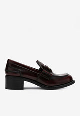 50 Penny Loafer Pumps in Brushed Leather