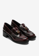 50 Penny Loafer Pumps in Brushed Leather