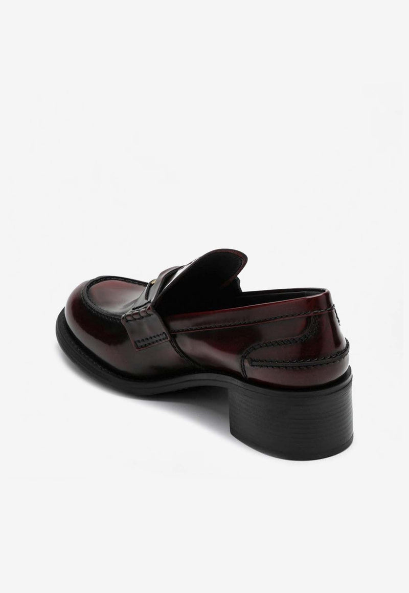 50 Penny Loafer Pumps in Brushed Leather