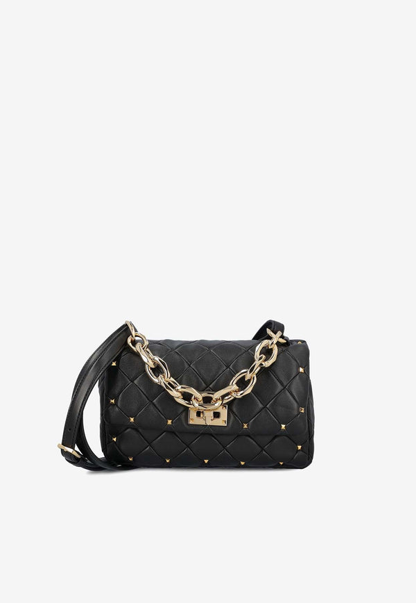 Rockstud Spike Quilted Leather Crossbody Bag