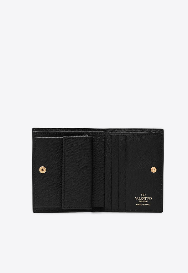 Signature VLogo Compact Leather Wallet